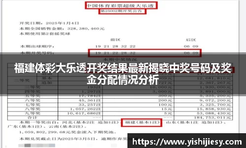 福建体彩大乐透开奖结果最新揭晓中奖号码及奖金分配情况分析